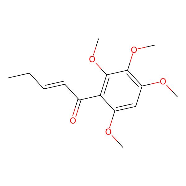 2D Structure of (E)-1-(2,3,4,6-tetramethoxyphenyl)pent-2-en-1-one