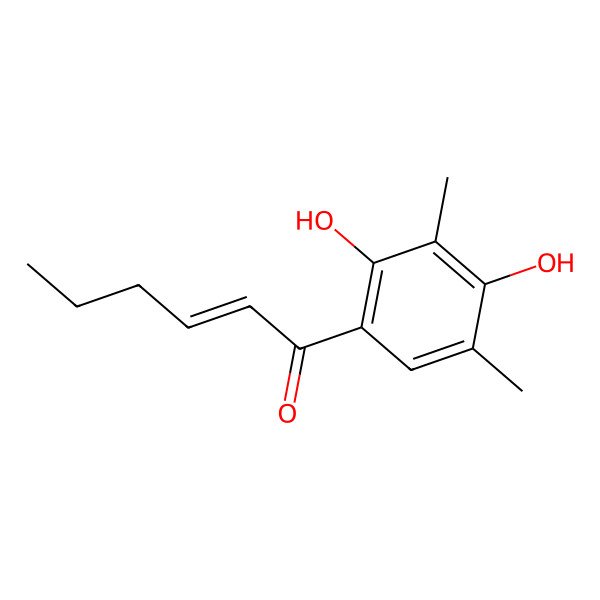 2D Structure of (E)-1-(2,4-Dihydroxy-3,5-dimethylphenyl)hex-2-en-1-one