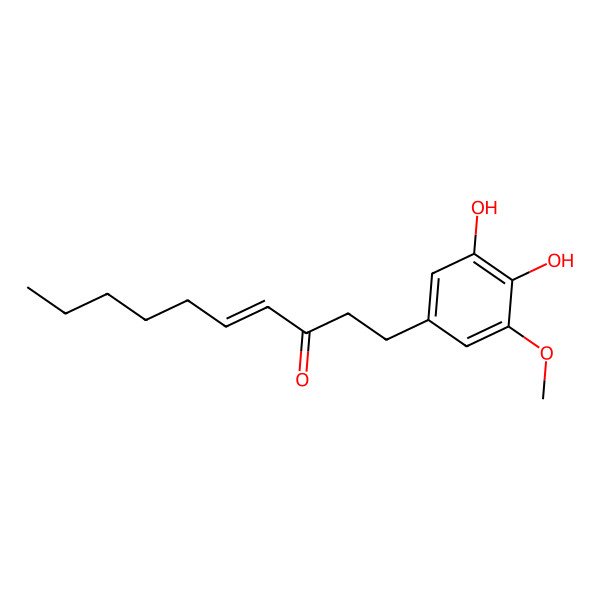 2D Structure of (E)-1-(3,4-dihydroxy-5-methoxyphenyl)dec-4-en-3-one 2D Structure of (E)-1-(3,4-dihydroxy-5-methoxyphenyl)dec-4-en-3-one