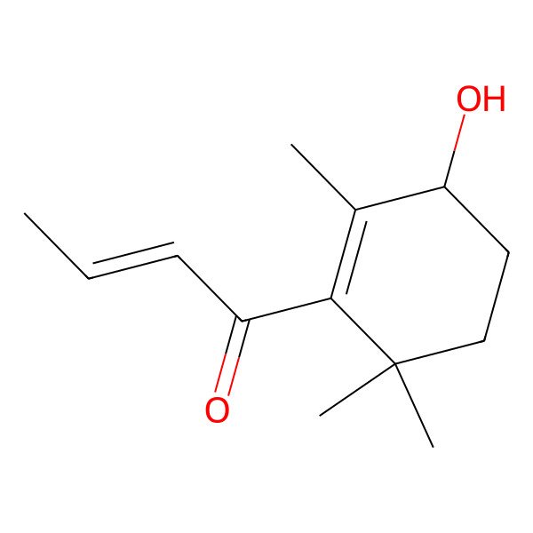 2D Structure of (E)-1-[(3S)-3-hydroxy-2,6,6-trimethylcyclohexen-1-yl]but-2-en-1-one