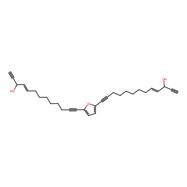 2D Structure of (E)-13-[5-[(E)-11-hydroxytridec-9-en-1,12-diynyl]furan-2-yl]tridec-4-en-1,12-diyn-3-ol