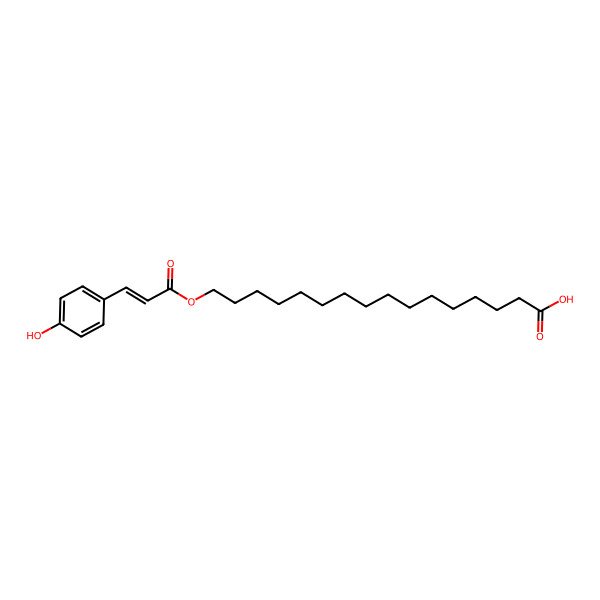 2D Structure of (e)-16-(3-(4-Hydroxyphenyl)acryloyloxy)hexadecanoic acid