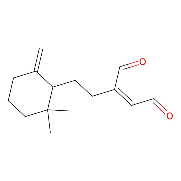 2D Structure of (E)-2-[2-[(1R)-2,2-dimethyl-6-methylidenecyclohexyl]ethyl]but-2-enedial