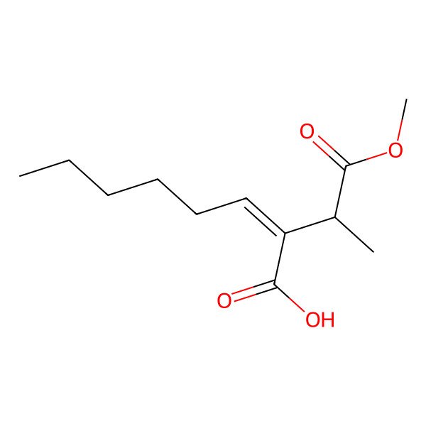 2D Structure of (E)-2-[(2R)-1-methoxy-1-oxopropan-2-yl]oct-2-enoic acid