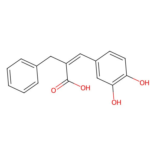 2D Structure of (E)-2-benzyl-3-(3,4-dihydroxyphenyl)prop-2-enoic acid