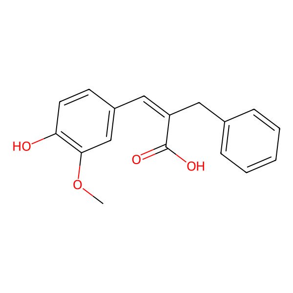 2D Structure of (E)-2-benzyl-3-(4-hydroxy-3-methoxyphenyl)prop-2-enoic acid