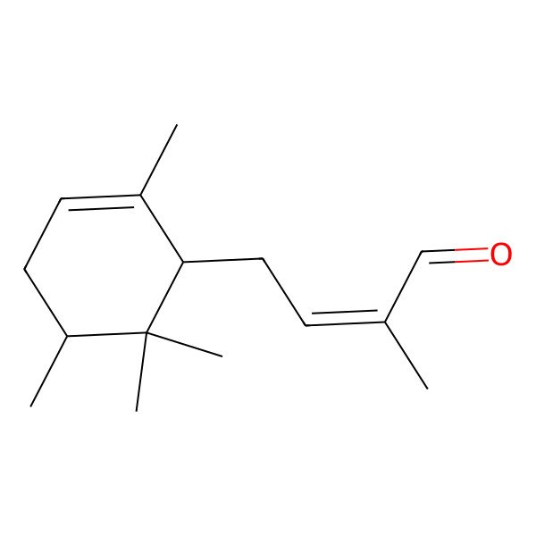 2D Structure of (E)-2-methyl-4-[(1R,5S)-2,5,6,6-tetramethylcyclohex-2-en-1-yl]but-2-enal