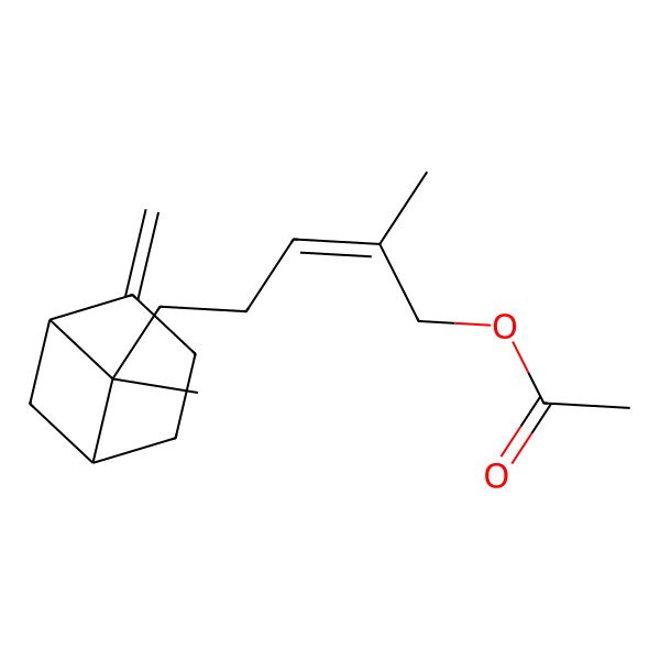 2D Structure of [(E)-2-methyl-5-[(1S,5S,6S)-6-methyl-2-methylidene-6-bicyclo[3.1.1]heptanyl]pent-2-enyl] acetate