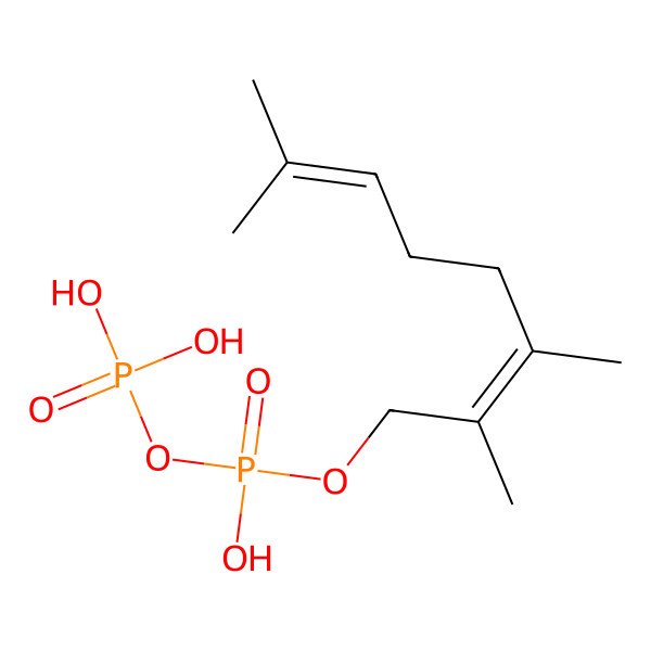 2D Structure of (E)-2-Methylgeranyl diphosphate