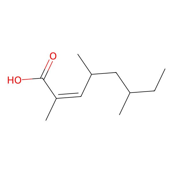2D Structure of (E)-2,4,6-trimethyloct-2-enoic acid