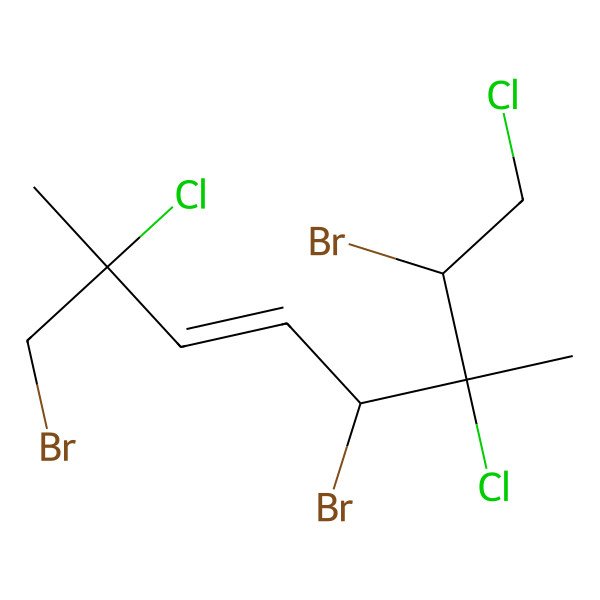 2D Structure of (E)-(2S,5S,6S,7S)-1,5,7-Tribromo-2,6,8-trichloro-2,6-dimethyl-oct-3-ene