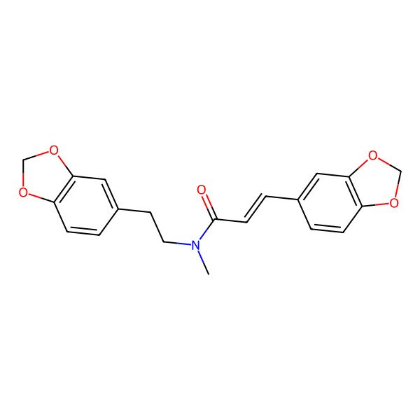 2D Structure of (E)-3-(1,3-benzodioxol-5-yl)-N-[2-(1,3-benzodioxol-5-yl)ethyl]-N-methylprop-2-enamide