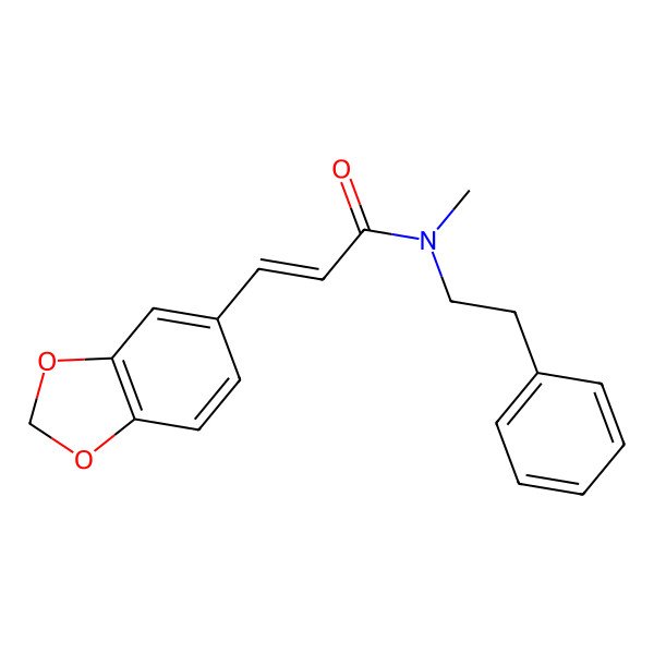 2D Structure of (E)-3-(1,3-benzodioxol-5-yl)-N-methyl-N-(2-phenylethyl)prop-2-enamide