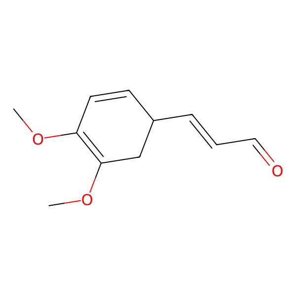 2D Structure of (E)-3-[(1R)-4,5-dimethoxycyclohexa-2,4-dien-1-yl]prop-2-enal