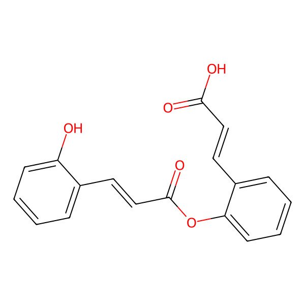 2D Structure of (E)-3-[2-[(Z)-3-(2-hydroxyphenyl)prop-2-enoyl]oxyphenyl]prop-2-enoic acid