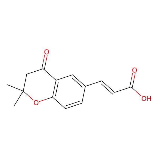 2D Structure of (E)-3-(2,2-dimethyl-4-oxo-3H-chromen-6-yl)prop-2-enoic acid