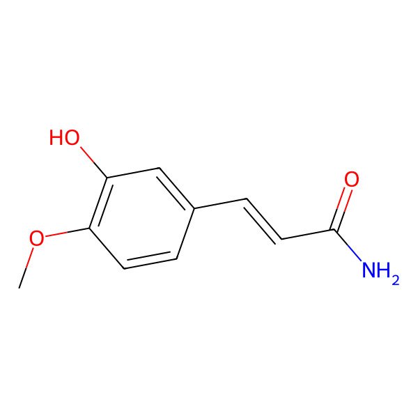 2D Structure of (E)-3-(3-hydroxy-4-methoxyphenyl)prop-2-enamide