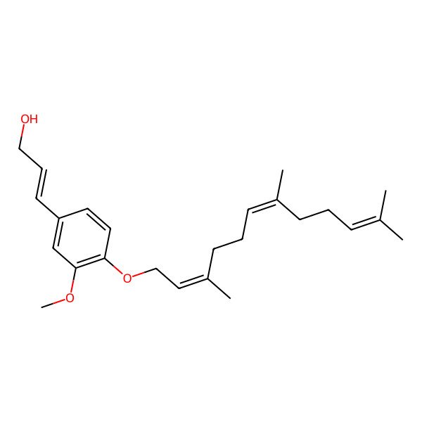 2D Structure of (E)-3-[3-methoxy-4-[(2E,6E)-3,7,11-trimethyldodeca-2,6,10-trienoxy]phenyl]prop-2-en-1-ol