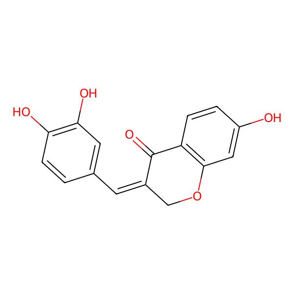 2D Structure of (e)-3-(3,4-Dihydroxybenzylidene)-7-hydroxychroman-4-one 2D Structure of (e)-3-(3,4-Dihydroxybenzylidene)-7-hydroxychroman-4-one
