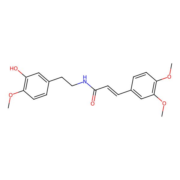 2D Structure of (E)-3-(3,4-dimethoxyphenyl)-N-[2-(3-hydroxy-4-methoxyphenyl)ethyl]prop-2-enamide
