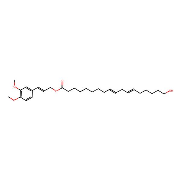 2D Structure of [(E)-3-(3,4-dimethoxyphenyl)prop-2-enyl] (9Z,12Z)-18-hydroxyoctadeca-9,12-dienoate