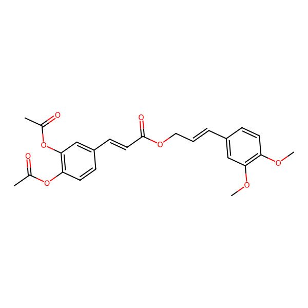 2D Structure of [(E)-3-(3,4-dimethoxyphenyl)prop-2-enyl] (E)-3-(3,4-diacetyloxyphenyl)prop-2-enoate