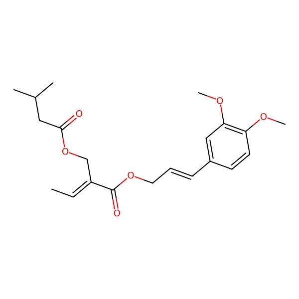 2D Structure of [(E)-3-(3,4-dimethoxyphenyl)prop-2-enyl] (Z)-2-(3-methylbutanoyloxymethyl)but-2-enoate