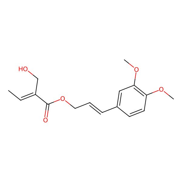 2D Structure of [(E)-3-(3,4-dimethoxyphenyl)prop-2-enyl] (Z)-2-(hydroxymethyl)but-2-enoate