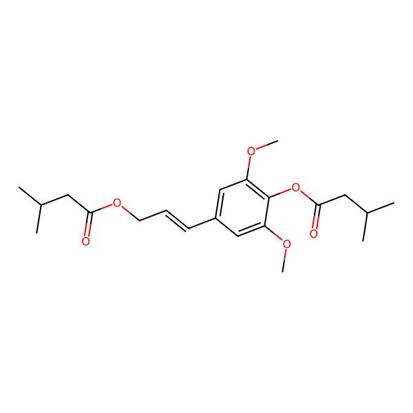 2D Structure of [(E)-3-[3,5-dimethoxy-4-(3-methylbutanoyloxy)phenyl]prop-2-enyl] 3-methylbutanoate