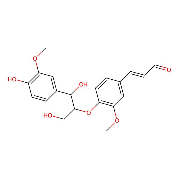 2D Structure of (E)-3-[4-[1,3-dihydroxy-1-(4-hydroxy-3-methoxyphenyl)propan-2-yl]oxy-3-methoxyphenyl]prop-2-enal