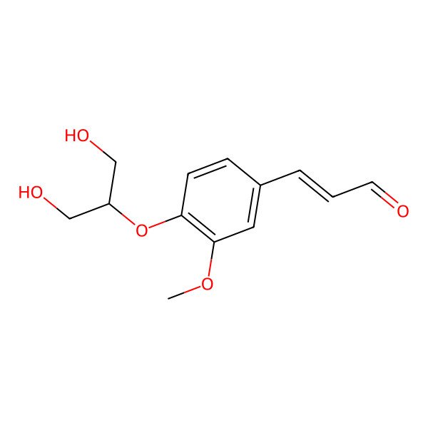 2D Structure of (E)-3-[4-(1,3-dihydroxypropan-2-yloxy)-3-methoxyphenyl]prop-2-enal