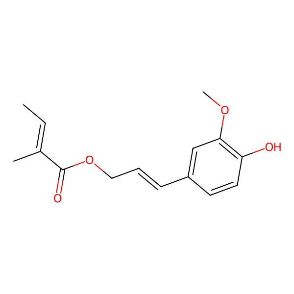 2D Structure of [(E)-3-(4-hydroxy-3-methoxyphenyl)prop-2-enyl] (Z)-2-methylbut-2-enoate