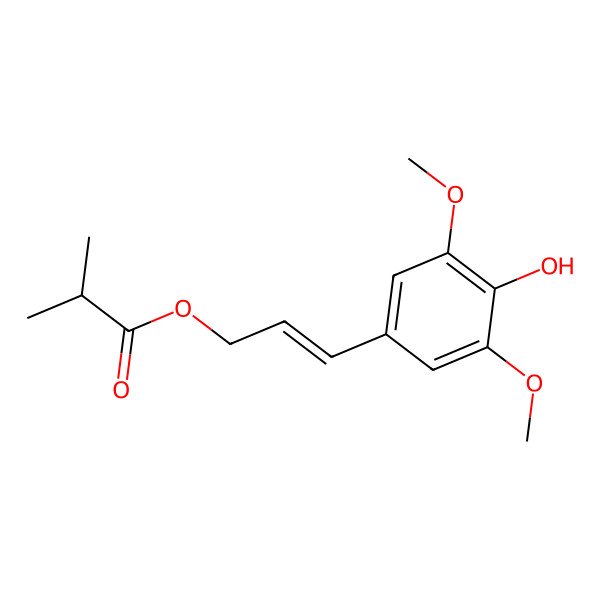 2D Structure of [(E)-3-(4-hydroxy-3,5-dimethoxyphenyl)prop-2-enyl] 2-methylpropanoate