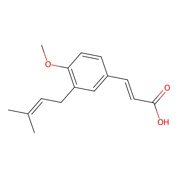2D Structure of (E)-3-[4-methoxy-3-(3-methylbut-2-enyl)phenyl]prop-2-enoic acid