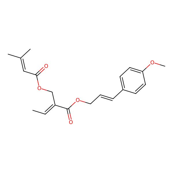 2D Structure of [(E)-3-(4-methoxyphenyl)prop-2-enyl] (Z)-2-(3-methylbut-2-enoyloxymethyl)but-2-enoate