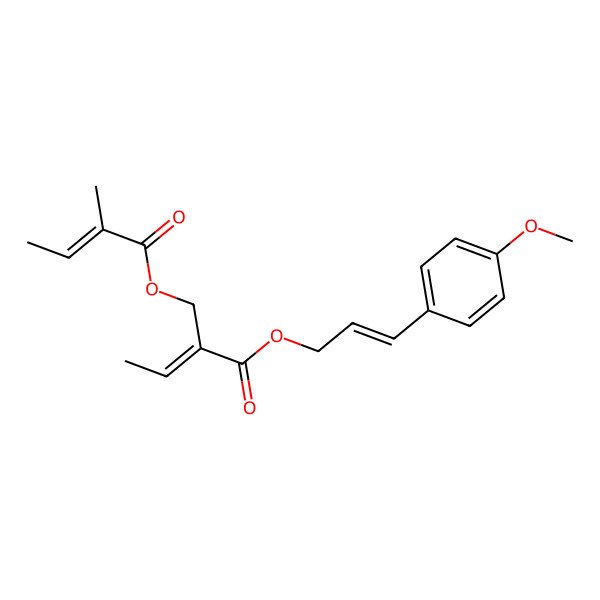 2D Structure of [(E)-3-(4-methoxyphenyl)prop-2-enyl] (Z)-2-[[(Z)-2-methylbut-2-enoyl]oxymethyl]but-2-enoate