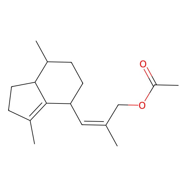 2D Structure of [(E)-3-[(4S,7R,7aR)-3,7-dimethyl-2,4,5,6,7,7a-hexahydro-1H-inden-4-yl]-2-methylprop-2-enyl] acetate