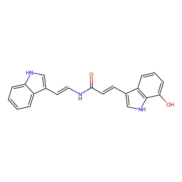 2D Structure of (E)-3-(7-hydroxy-1H-indol-3-yl)-N-[(E)-2-(1H-indol-3-yl)ethenyl]prop-2-enamide
