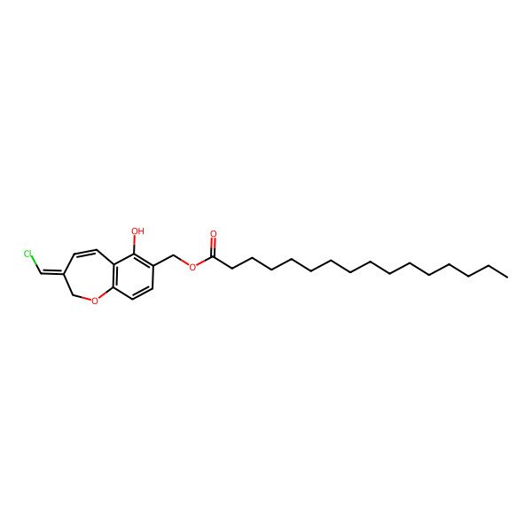 2D Structure of {(E)-3-(Chloromethylene)-2,3-dihydrobenzo[b]oxepin-7-yl}methylPalmitate