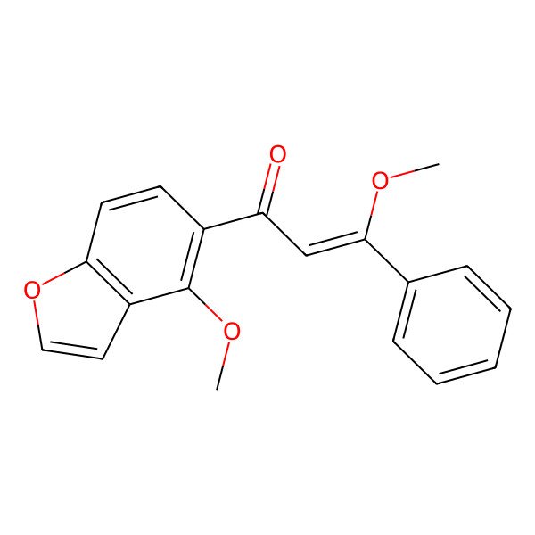 2D Structure of (E)-3-methoxy-1-(4-methoxy-1-benzofuran-5-yl)-3-phenylprop-2-en-1-one