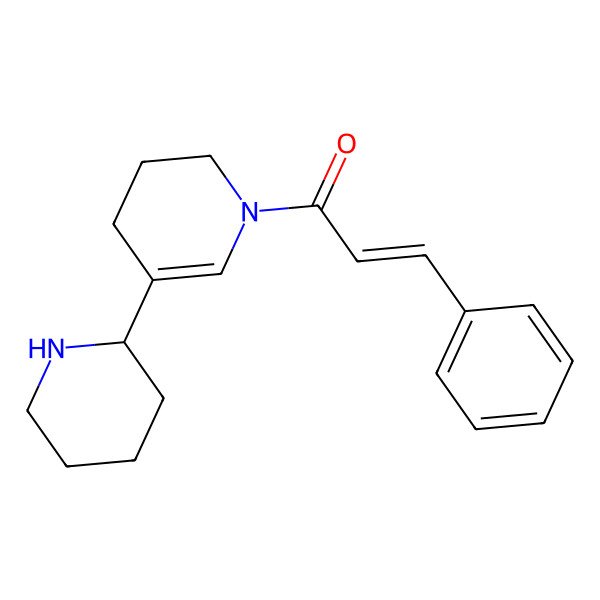 2D Structure of (E)-3-phenyl-1-[5-[(2R)-piperidin-2-yl]-3,4-dihydro-2H-pyridin-1-yl]prop-2-en-1-one