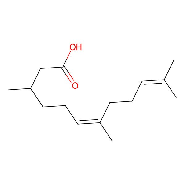 2D Structure of (E)-3,7,11-trimethyl-6,10-dodecadienoic acid