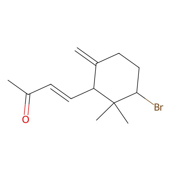 2D Structure of (E)-4-[(1S,3R)-3-bromo-2,2-dimethyl-6-methylidenecyclohexyl]but-3-en-2-one
