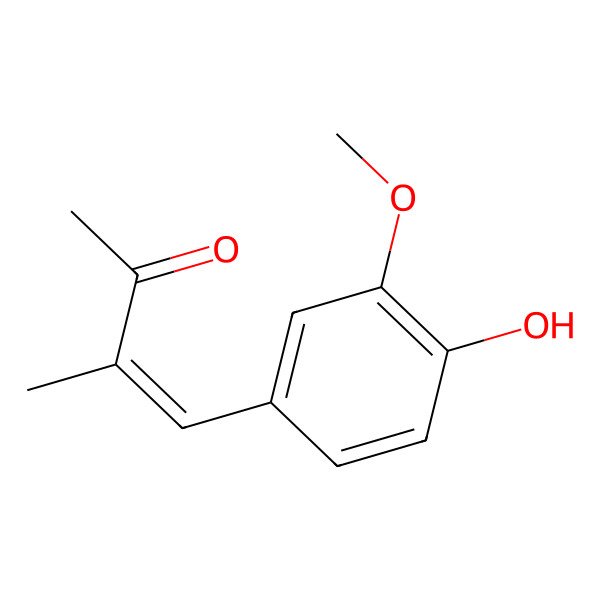 2D Structure of (E)-4-(4-hydroxy-3-methoxyphenyl)-3-methylbut-3-en-2-one