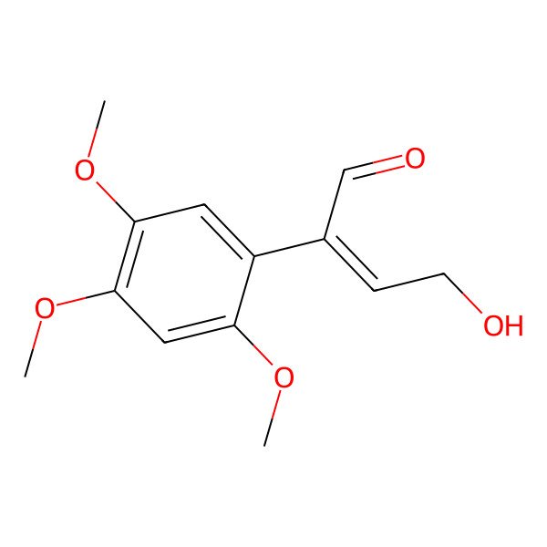 2D Structure of (E)-4-hydroxy-2-(2,4,5-trimethoxyphenyl)but-2-enal 2D Structure of (E)-4-hydroxy-2-(2,4,5-trimethoxyphenyl)but-2-enal