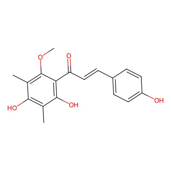 2D Structure of (E)-4,2',4'-trihydroxy-6'-methoxy-3',5'-dimethylchalcone