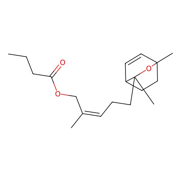 2D Structure of [(E)-5-[(1S,3S,4R)-1,3-dimethyl-2-oxabicyclo[2.2.2]oct-5-en-3-yl]-2-methylpent-2-enyl] butanoate