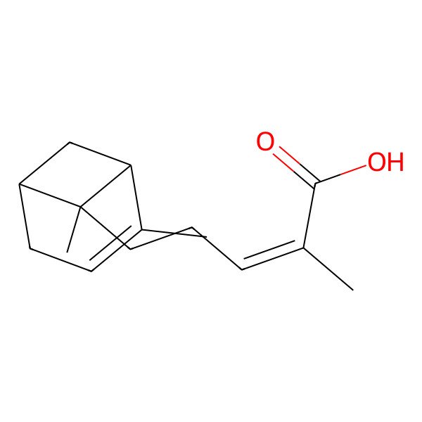 2D Structure of (E)-5-[(1S,5S,6S)-2,6-dimethyl-6-bicyclo[3.1.1]hept-2-enyl]-2-methylpent-2-enoic acid