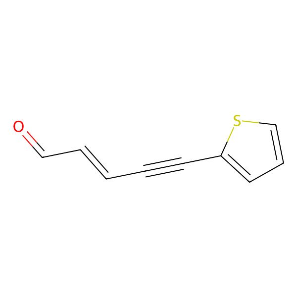 2D Structure of (E)-5-thiophen-2-ylpent-2-en-4-ynal