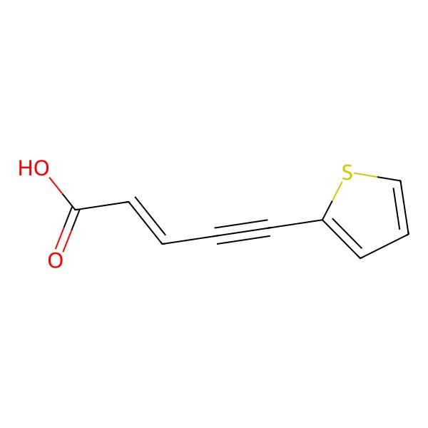 2D Structure of (E)-5-thiophen-2-ylpent-2-en-4-ynoic acid